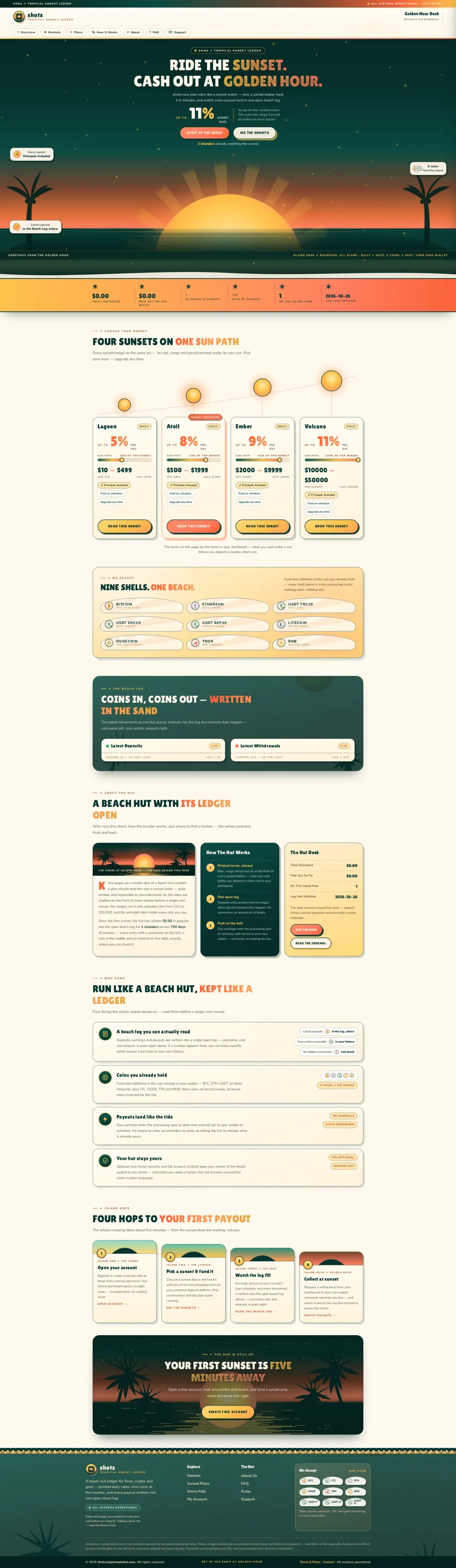 KONA — HYIP Template Pack — GoldCoders HYIP template preview (H-TPL43)